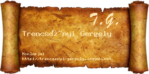 Trencsényi Gergely névjegykártya